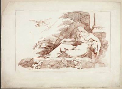 Sleeping Woman with a Cupid by Johann Heinrich Füssli