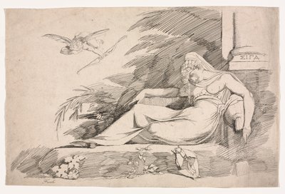 Sleeping Woman with a Cupid by Johann Heinrich Füssli