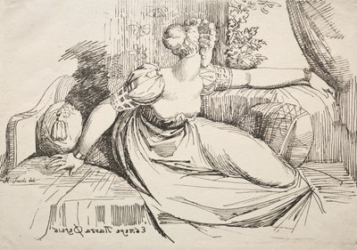 Specimens of Polyautography: Woman on a Sofa by Johann Heinrich Füssli