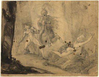Theodore Meets in the Wood the Specter of His Ancestor Guido Cavalcanti, Chasing with Mastiffs His Former Disdainful Mistress by Johann Heinrich Füssli