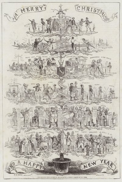 The Christmas Tree, as seen by the Father of a Family by Henry George Hine