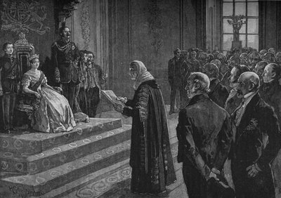 Peers and Commoners Presenting Patriotic Address to the Queen on Eve of the Crimean War, 1891 by Henry Gillard Glindoni