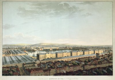 A View of the London Dock from St. Georges-in-the-East, engraved by Daniel Havell, 1816 by Henry Haseler