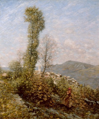 A Hillside Village in Provence by Henry Herbert La Thangue