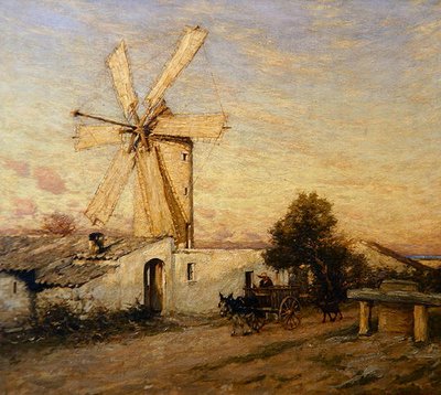 Moonrise in Spain, Buger, Mallorca by Henry Herbert La Thangue