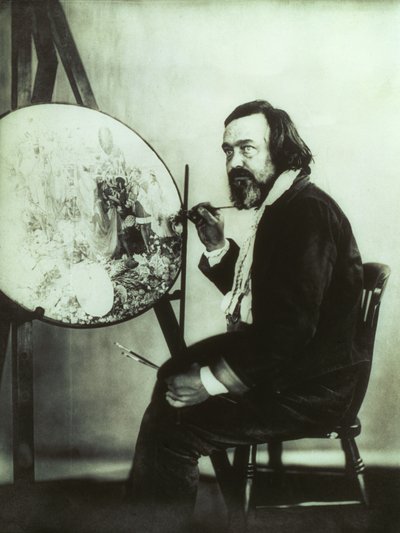 Portrait of Richard Dadd Working on Oberon and Titania at Betlam Hospital, c.1875 by Henry Hering