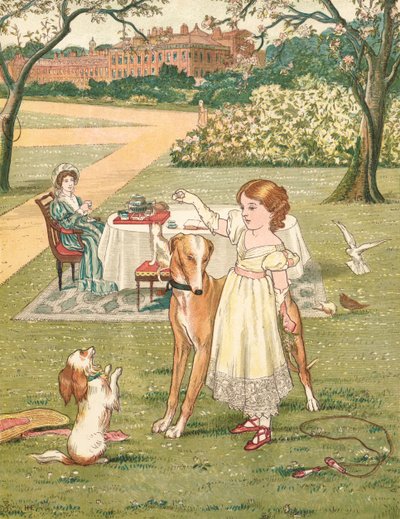 The Princess and Her Pets (color lithograph) by Henry Hetherington Emmerson