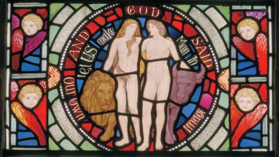 Adam and Eve, Benedicite Window (detail) by Henry Holiday