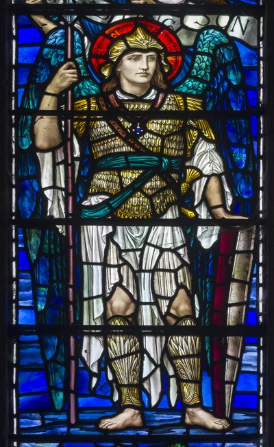 Buckland, St Mary, Lowndes & Drury, Henry Holiday, The Archangel St Michael by Henry Holiday