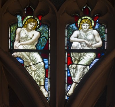 Westminster, St Margaret, James Powell & Sons, Henry Holiday, Tracery Angels by Henry Holiday