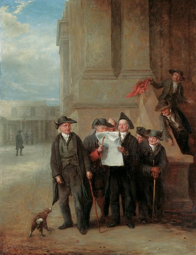 Naval Intelligence: Greenwich Pensioners Reading a Copy of The Times by Henry James Pidding