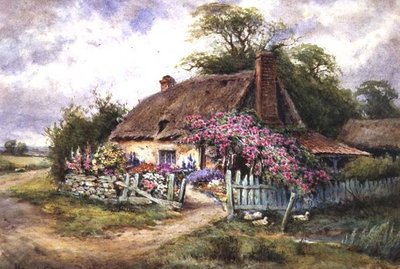 Pretty Cottage with Ducks by Henry John Sylvester Stannard