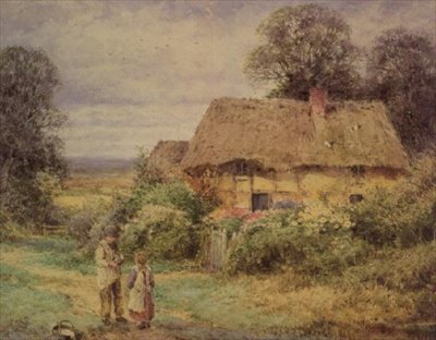 Thatched Cottage in Summer by Henry John Sylvester Stannard