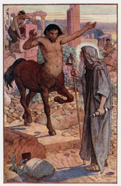 How St Anthony Met a Centaur and a Satyr by Henry Justice Ford