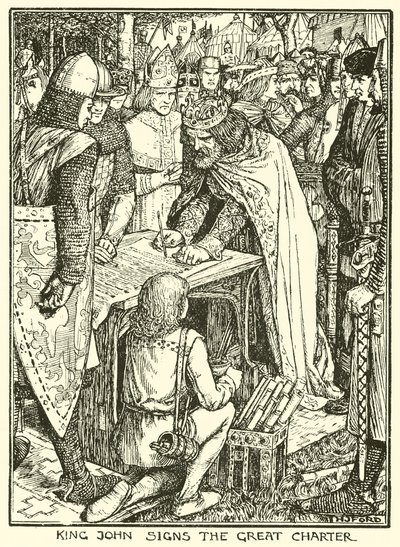 Magna Carta. King John Signs the Great Charter by Henry Justice Ford