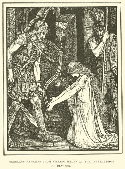 Menelaus Refrains from Killing Helen at the Intercession of Ulysses by Henry Justice Ford