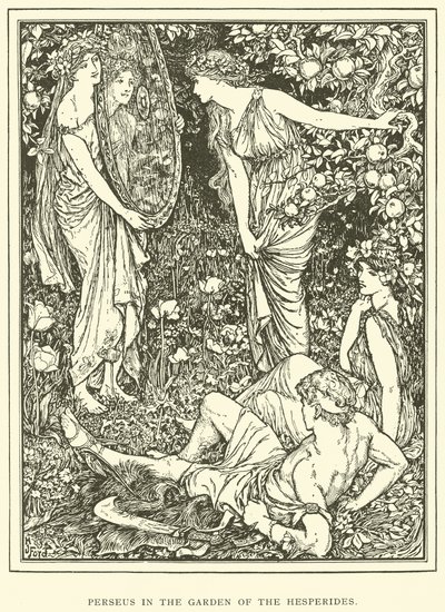 Perseus in the Garden of the Hesperides by Henry Justice Ford