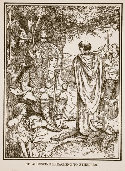 St. Augustine Preaching to Ethelbert, illustration from 