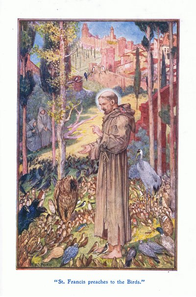 St Francis Preaches to the Birds by Henry Justice Ford