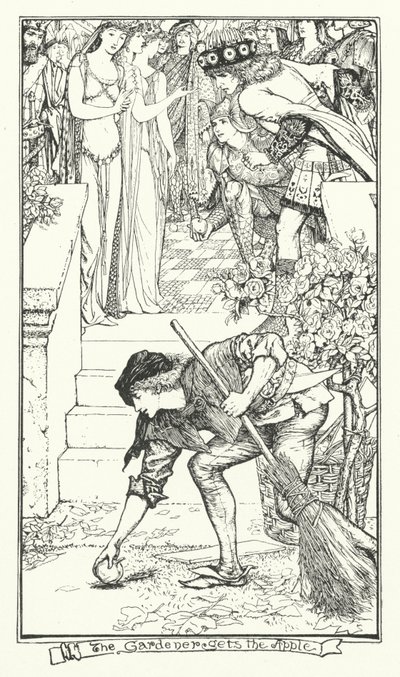 The Gardener Gets the Apple (engraving) by Henry Justice Ford