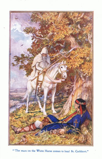 The Man on the White Horse Comes to Heal St Cuthbert by Henry Justice Ford
