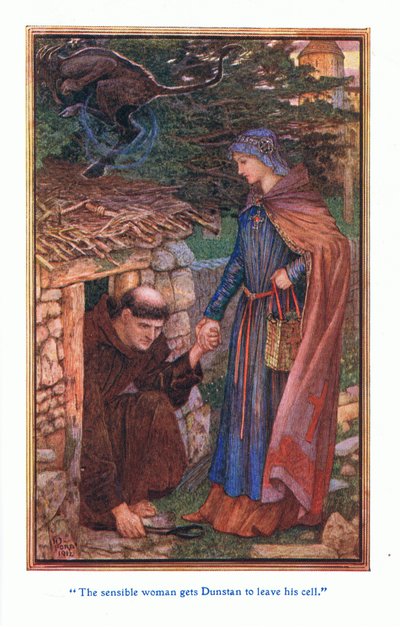 The Sensible Woman Gets Dunstan to Leave His Cell by Henry Justice Ford