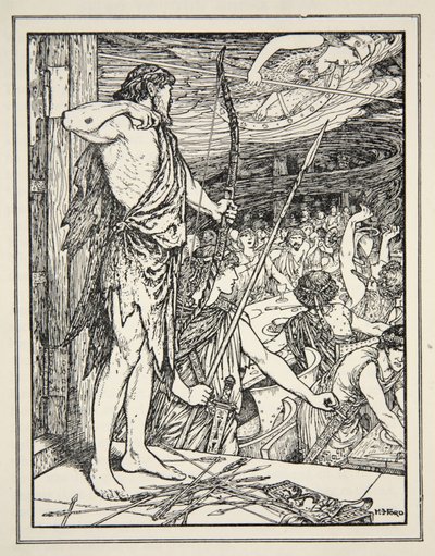 Ulysses Shoots the First Arrow at the Wooers, from 