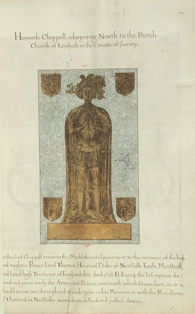Marble Gravestone of Lord Thomas Howard Duke of Norfolk, 1637 by Henry Lilly