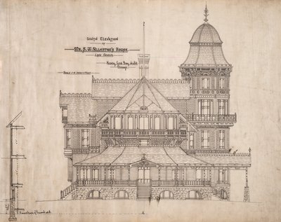 House for Mr. S.W. Allerton, Lake Geneva, Wisconsin: South Elevation by Henry Lord Gay