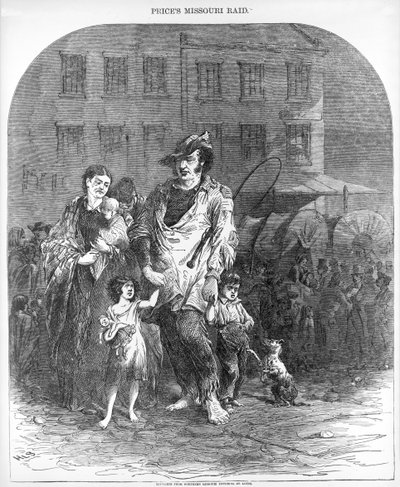 Refugees from Northern Missouri entering St. Louis, from Harper