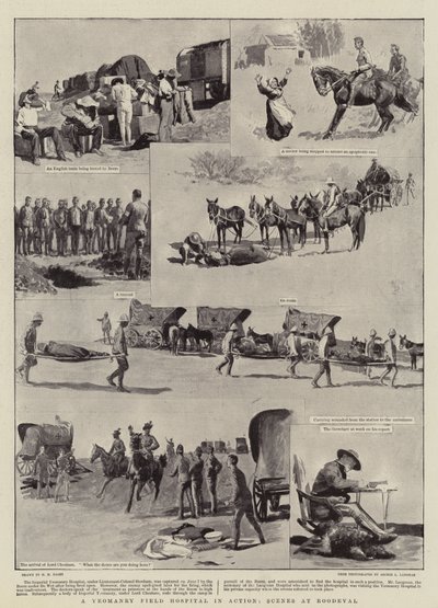 A Yeomanry Field Hospital in Action, Scenes at Roodeval by Henry Marriott Paget