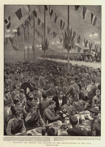 Feasting the Heroes, the Banquet at the Headquarters of the HAC by Henry Marriott Paget