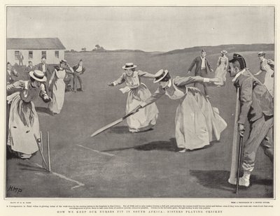 How We Keep Our Nurses Fit in South Africa, Sisters Playing Cricket by Henry Marriott Paget