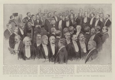 In Honour of Art, the Lord Mayor Receiving His Guests at the Banquet at the Mansion House by Henry Marriott Paget