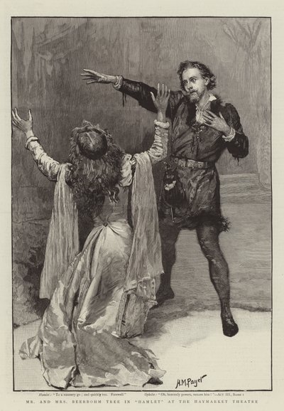Mr and Mrs Beerbohm Tree in Hamlet at the Haymarket Theatre by Henry Marriott Paget