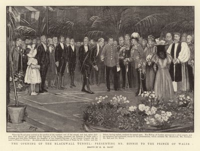 The Opening of the Blackwall Tunnel, presenting Mr Binnie to the Prince of Wales by Henry Marriott Paget