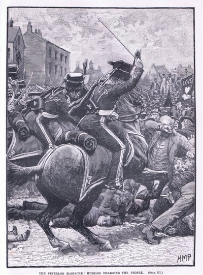 The Peterloo Massacre: Hussars charging the people AD 1819 by Henry Marriott Paget