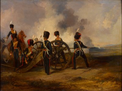 A Royal Horse Artillery gun crew loading, 1844 circa by Henry Martens