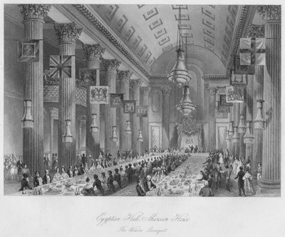 Egyptian Hall, Mansion House: The Wilson Banquet, c1841 by Henry Melville