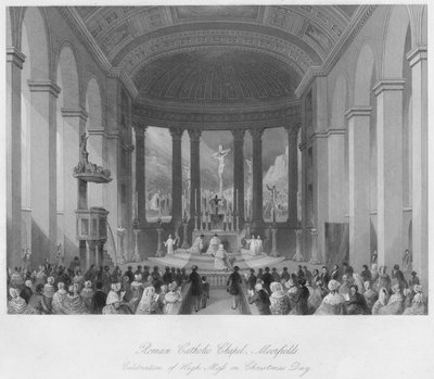 Roman Catholic Chapel, Moorfields. Celebration of High Mass on Christmas Day by Henry Melville