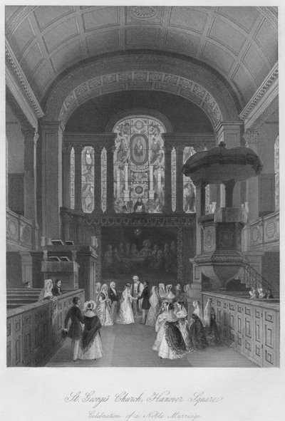 St. Georges Church, Hanover Square. Celebration of a Noble Marriage, c1841 by Henry Melville
