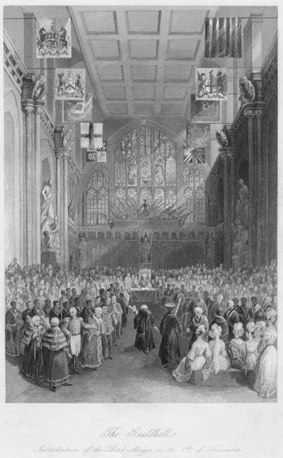 The Guildhall. Installation of the Lord Mayor on the 8th of November, c. 1841 by Henry Melville