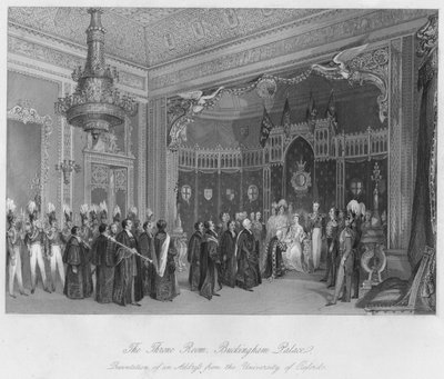 The Throne Room, Buckingham Palace. Presentation of an Address from the University of Oxford by Henry Melville