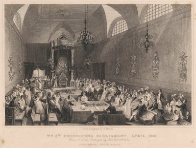 William Fourth Proroguing Parliament, April 1831. House of Lords: Destroyed by Fire Oct. 16th 1834 by Henry Melville