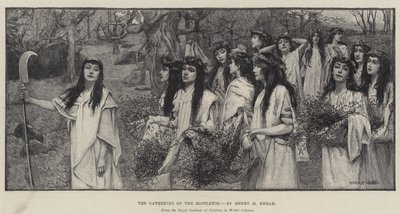The Gathering of the Mistletoe by Henry Meynell Rheam