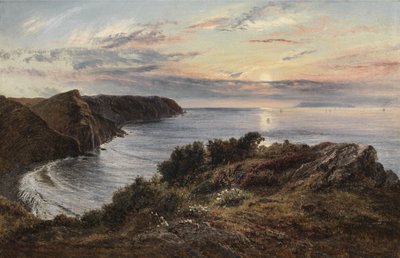 Across Shipload Bay to Lundy Island, North Devon, 1859 by Henry Moore