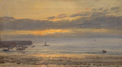 Before Sunrise, Scarborough - Low Water, 1878 by Henry Moore