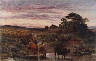 Cattle Fording a Stream by Henry Moore