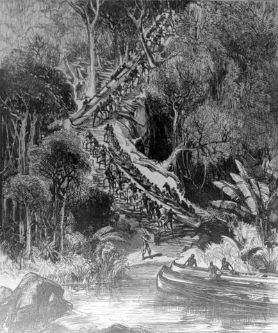 Hauling Canoes Up Inkisi Falls, published 