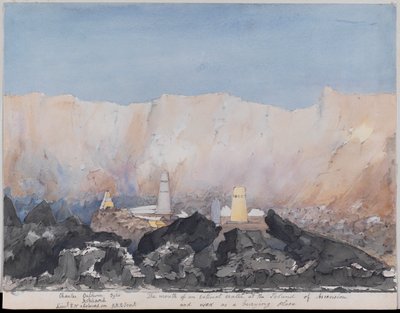 Volume of 143 watercolours by Henry Need, Bonetta Cemetery, The mouth of an extinct crater at the Island of Ascension and used as a burying place by Henry Need